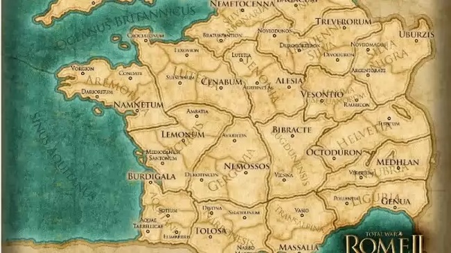 Карта кампании Цезарь в Галлии Рим-2