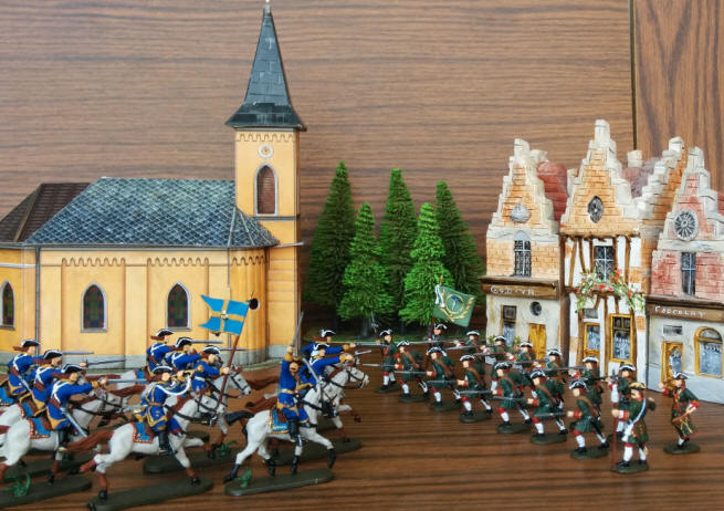 Опты работы с военными миниатюрами: раскраска, клейка, диорама, игра "Четыре короля"